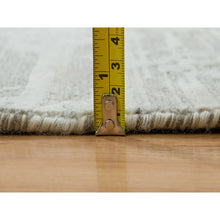 Load image into Gallery viewer, 6&#39;1&quot;x6&#39;2&quot; Ivory, Modern Design, Hand Knotted, Hand Spun Undyed Natural Wool, Square Oriental Rug FWR390936