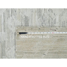 Load image into Gallery viewer, 6&#39;1&quot;x6&#39;2&quot; Ivory, Modern Design, Hand Knotted, Hand Spun Undyed Natural Wool, Square Oriental Rug FWR390936