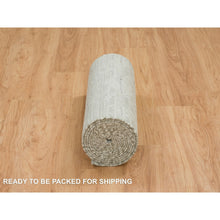 Load image into Gallery viewer, 2&#39;6&quot;x18&#39;2&quot; Ivory, Modern Design, Hand Knotted, Hand Spun Undyed Natural Wool, Xl Runner Oriental Rug FWR390948