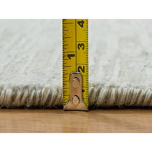 Load image into Gallery viewer, 2&#39;6&quot;x18&#39;2&quot; Ivory, Modern Design, Hand Knotted, Hand Spun Undyed Natural Wool, Xl Runner Oriental Rug FWR390948