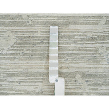 Load image into Gallery viewer, 2&#39;6&quot;x25&#39;10&quot; Ivory, Modern Design, Hand Spun Undyed Natural Wool, Hand Knotted, Xl Runner Oriental Rug FWR390954