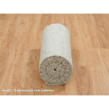 Load image into Gallery viewer, 2&#39;6&quot;x25&#39;10&quot; Ivory, Modern Design, Hand Spun Undyed Natural Wool, Hand Knotted, Xl Runner Oriental Rug FWR390954