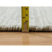 Load image into Gallery viewer, 2&#39;6&quot;x25&#39;10&quot; Ivory, Modern Design, Hand Spun Undyed Natural Wool, Hand Knotted, Xl Runner Oriental Rug FWR390954