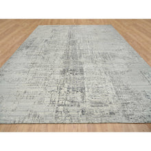 Load image into Gallery viewer, 14&#39;x20&#39; Light Gray, Hand Knotted, Modern Design, Hand Spun Undyed Natural Wool, Oversized Oriental Rug FWR390984