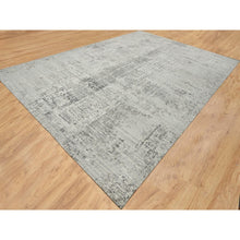 Load image into Gallery viewer, 14&#39;x20&#39; Light Gray, Hand Knotted, Modern Design, Hand Spun Undyed Natural Wool, Oversized Oriental Rug FWR390984