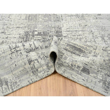 Load image into Gallery viewer, 14&#39;x20&#39; Light Gray, Hand Knotted, Modern Design, Hand Spun Undyed Natural Wool, Oversized Oriental Rug FWR390984