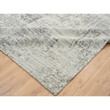Load image into Gallery viewer, 14&#39;x20&#39; Light Gray, Hand Knotted, Modern Design, Hand Spun Undyed Natural Wool, Oversized Oriental Rug FWR390984