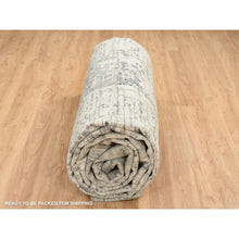 Load image into Gallery viewer, 14&#39;x20&#39; Light Gray, Hand Knotted, Modern Design, Hand Spun Undyed Natural Wool, Oversized Oriental Rug FWR390984