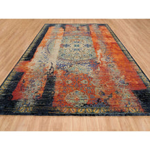 Load image into Gallery viewer, 10&#39;2&quot;x14&#39;3&quot; Rust Red &amp; Black, Ancient Ottoman Erased Design, Hand Knotted Ghazni Wool, Oriental Rug FWR391062