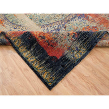 Load image into Gallery viewer, 10&#39;2&quot;x14&#39;3&quot; Rust Red &amp; Black, Ancient Ottoman Erased Design, Hand Knotted Ghazni Wool, Oriental Rug FWR391062