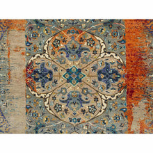Load image into Gallery viewer, 10&#39;2&quot;x14&#39;3&quot; Rust Red &amp; Black, Ancient Ottoman Erased Design, Hand Knotted Ghazni Wool, Oriental Rug FWR391062