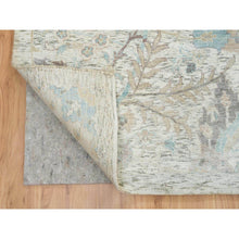 Load image into Gallery viewer, 12&#39;1&quot;x18&#39; Ivory, Sickle Leaf Design Soft Pile, Silk With Textured Wool Hand Knotted, Oversized Oriental Rug FWR391068