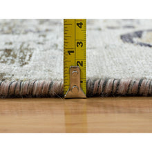 Load image into Gallery viewer, 11&#39;9&quot;x18&#39;1&quot; Gray, Transitional Persian Influence Erased Medallion Design, Silk With Textured Wool, Hand Knotted, Oversized Oriental Rug FWR391074