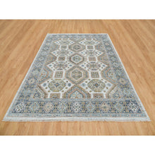 Load image into Gallery viewer, 7&#39;10&quot;x10&#39; Ivory, Plush And Lush Pile Pure Wool, Hand Knotted Karajeh Heritage Design, Oriental Rug FWR391110