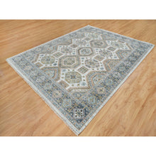 Load image into Gallery viewer, 7&#39;10&quot;x10&#39; Ivory, Plush And Lush Pile Pure Wool, Hand Knotted Karajeh Heritage Design, Oriental Rug FWR391110