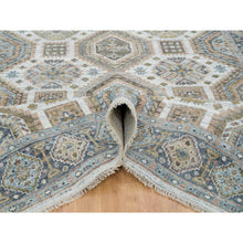 Load image into Gallery viewer, 7&#39;10&quot;x10&#39; Ivory, Plush And Lush Pile Pure Wool, Hand Knotted Karajeh Heritage Design, Oriental Rug FWR391110