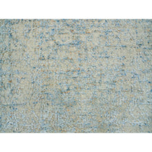 Load image into Gallery viewer, 2&#39;6&quot;x10&#39; Gray With Touches Of Blue, Wool And Plant Based Silk, Modern Jacquard Hand Loomed, Soft To The Touch, Runner Oriental Rug FWR391146