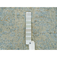 Load image into Gallery viewer, 2&#39;6&quot;x10&#39; Gray With Touches Of Blue, Fine Jacquard Hand Loomed, Tabriz Design, Wool And Plant Based Silk Runner Oriental Rug FWR391152