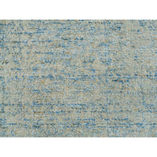 Load image into Gallery viewer, 2&#39;6&quot;x8 Gray with Touches of Blue, Modern Jacquard Hand Loomed, Soft to the Touch Wool and Plant Based Silk, Runner Oriental Rug FWR391164