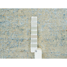 Load image into Gallery viewer, 5'10"x9' Gray With Touches Of Blue, Wool And Plant Based Silk, Modern Jacquard Hand Loomed, Soft To The Touch, Oriental Rug FWR391176