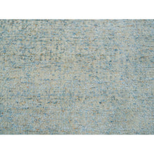 Load image into Gallery viewer, 5'10"x9' Gray With Touches Of Blue, Wool And Plant Based Silk, Modern Jacquard Hand Loomed, Soft To The Touch, Oriental Rug FWR391176