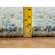 Load image into Gallery viewer, 5'10"x9' Gray With Touches Of Blue, Wool And Plant Based Silk, Modern Jacquard Hand Loomed, Soft To The Touch, Oriental Rug FWR391176
