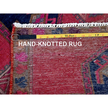 Load image into Gallery viewer, 2&#39;5&quot;x9&#39;10&quot; Punch Pink, Overdyed Northwest Persian with Armenian Inspired Caucasian Design, 100% Wool, Hand Knotted, Shaved Down, Zero Pile, Sides and Ends Professionally Secured, Good Condition, Narrow Runner, Oriental Rug Sh651 FWR3906