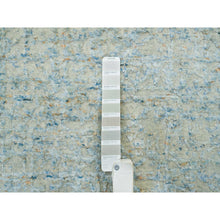 Load image into Gallery viewer, 9&#39;10&quot;x9&#39;10&quot; Gray with Touches of Blue, Wool and Plant Based Silk, Modern Jacquard Hand Loomed, Soft to the Touch, Round Oriental Rug FWR391200