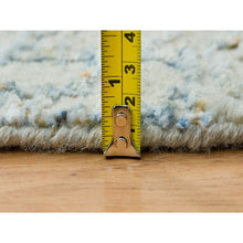 Load image into Gallery viewer, 9&#39;10&quot;x9&#39;10&quot; Gray with Touches of Blue, Wool and Plant Based Silk, Modern Jacquard Hand Loomed, Soft to the Touch, Round Oriental Rug FWR391200