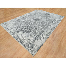 Load image into Gallery viewer, 9&#39;10&quot;x14&#39; Gray, Hand Knotted Broken Persian Design, Wool And Pure Silk, Oriental Rug FWR391236