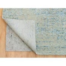 Load image into Gallery viewer, 10&#39;x10&#39; Gray with Touches of Blue, Modern Jacquard Hand Loomed, Soft to the Touch Wool and Plant Based Silk, Square Oriental Rug FWR391278