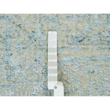 Load image into Gallery viewer, 10&#39;x10&#39; Gray with Touches of Blue, Modern Jacquard Hand Loomed, Soft to the Touch Wool and Plant Based Silk, Square Oriental Rug FWR391278