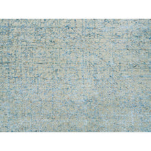 Load image into Gallery viewer, 10&#39;x10&#39; Gray with Touches of Blue, Modern Jacquard Hand Loomed, Soft to the Touch Wool and Plant Based Silk, Square Oriental Rug FWR391278