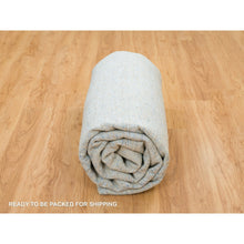 Load image into Gallery viewer, 10&#39;x10&#39; Gray with Touches of Blue, Modern Jacquard Hand Loomed, Soft to the Touch Wool and Plant Based Silk, Square Oriental Rug FWR391278