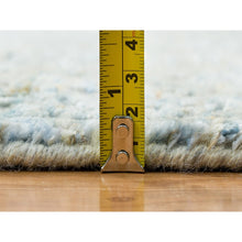 Load image into Gallery viewer, 10&#39;x10&#39; Gray With Touches Of Blue, Modern Jacquard Hand Loomed, Soft To The Touch Wool And Plant Based Silk, Square Oriental Rug FWR391278