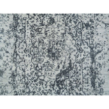Load image into Gallery viewer, 2&#39;8&quot;x20&#39; Gray, Wool And Pure Silk Hand Knotted, Broken Persian Design, Xl Runner Oriental Rug FWR391284