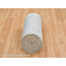 Load image into Gallery viewer, 2&#39;7&quot;x25&#39;8&quot; Gray, Wool And Pure Silk Hand Knotted, Broken Persian Design, XL Runner Oriental Rug FWR391290