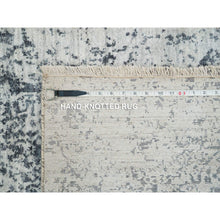 Load image into Gallery viewer, 2&#39;7&quot;x25&#39;8&quot; Gray, Wool And Pure Silk Hand Knotted, Broken Persian Design, Xl Runner Oriental Rug FWR391290