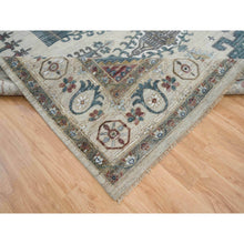 Load image into Gallery viewer, 11&#39;10&quot;x15&#39;2&quot; Ivory With Soft Tones, Soft Pile Pure Wool Hand Knotted, Persian Viss Design Reimagined Plush And Lush, Oversized Oriental Rug FWR391350