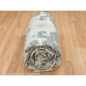 11'10"x15'2" Ivory With Soft Tones, Soft Pile Pure Wool Hand Knotted, Persian Viss Design Reimagined Plush And Lush, Oversized Oriental Rug FWR391350