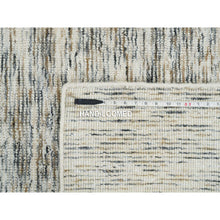 Load image into Gallery viewer, 6&#39;3&quot;x9&#39;1&quot; Earth Tone Colors, Pure Wool, Hand Loomed, Modern Striae Design, Soft To The Touch Oriental Rug FWR391362