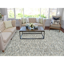 Load image into Gallery viewer, 8&#39;3&quot;x10&#39; Earth Tone Colors, Pure Wool, Hand Loomed, Modern Striae Design, Soft to the Touch Oriental Rug FWR391398