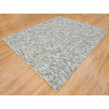 Load image into Gallery viewer, 8&#39;3&quot;x10&#39; Earth Tone Colors, Pure Wool, Hand Loomed, Modern Striae Design, Soft To The Touch Oriental Rug FWR391398