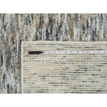 Load image into Gallery viewer, 12&#39;2&quot;x15&#39; Earth Tone Colors, Modern Striae Design, Soft to the Touch, Pure Wool, Hand Loomed, Oversized Oriental Rug FWR391416