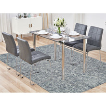 Load image into Gallery viewer, 8&#39;2&quot;x10&#39; Blue and Ivory, Pure Wool Hand Loomed, Modern Striae Design Soft to the Touch, Oriental Rug FWR391458