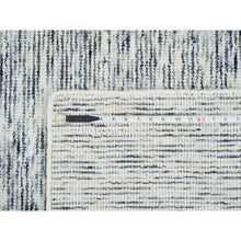 Load image into Gallery viewer, 9&#39;x12&#39; Blue and Ivory, Modern Striae Design Soft to the Touch, Pure Wool Hand Loomed, Oriental Rug FWR391482