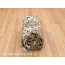 Load image into Gallery viewer, 7&#39;9&quot;x9&#39;9&quot; Ivory And Rust, Heriz With Classic Geometric Medallion Design, Thick And Plush, Pure Wool, Hand Knotted, Oriental Rug FWR391578