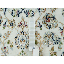 Load image into Gallery viewer, 5&#39;10&quot;x9&#39;1&quot; Ivory, Natural Wool Hand Knotted, Nain With Center Medallion Flower Design, 250 Kpsi Densely Woven, Oriental Rug FWR391728