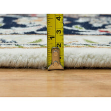 Load image into Gallery viewer, 5&#39;10&quot;x9&#39;1&quot; Ivory, Natural Wool Hand Knotted, Nain With Center Medallion Flower Design, 250 Kpsi Densely Woven, Oriental Rug FWR391728
