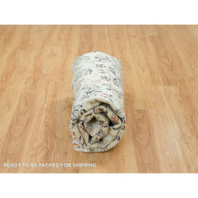 Load image into Gallery viewer, 7&#39;10&quot;x7&#39;10&quot; Ivory, Natural Wool Hand Knotted, Nain With Center Medallion Flower Design 250 Kpsi, Round Oriental Rug FWR391788
